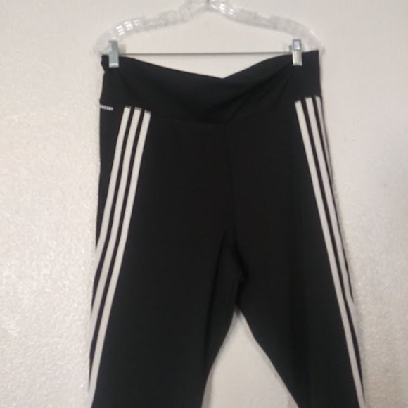 Adidas Aeroready Women's Size XL High Rise 3 Striped Compression Active Pants - Picture 3 of 12
